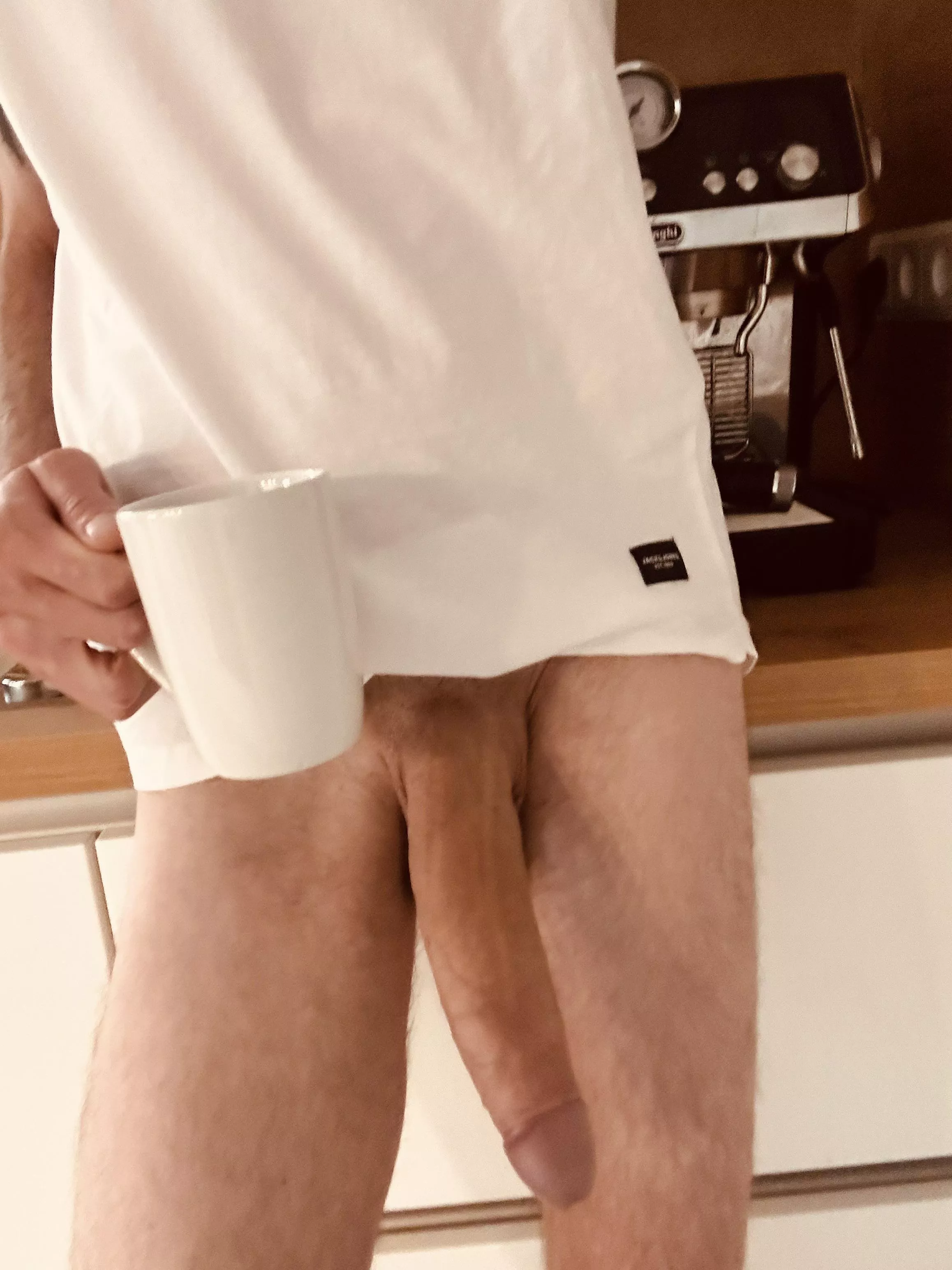 Coffee or cock? 😏 posted by Longskinnyguy