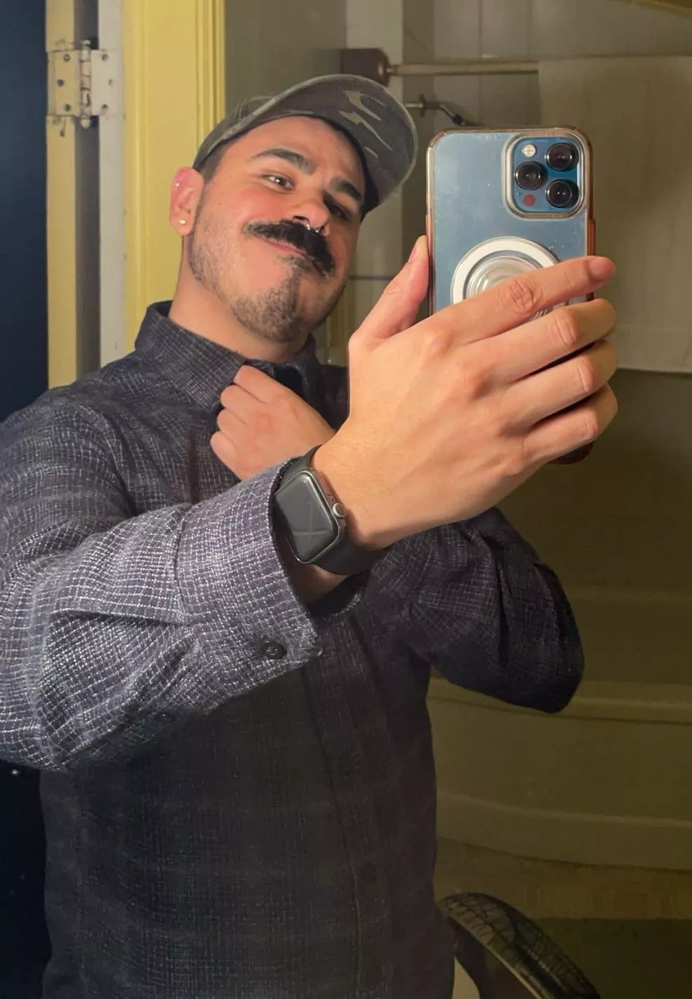 Going through a phase right now where I wanna button up all my shirts to the very top button. It’s v cute imo 🐬 posted by lilbabyshark