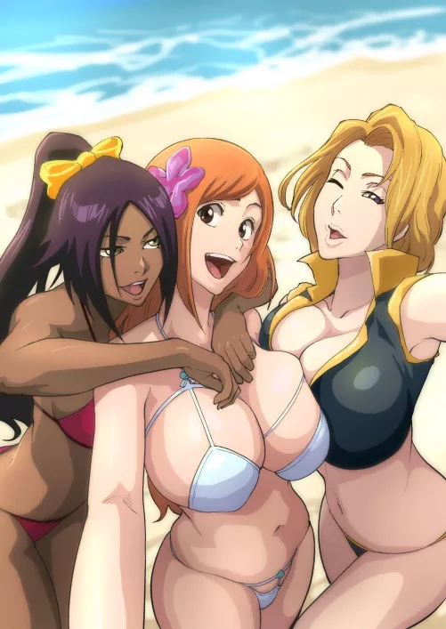 inoue orihime, matsumoto rangiku & shihouin yoruichi (iwao178) by without_god_