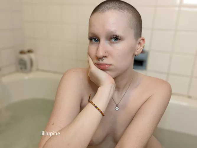 old pic- finally shaving my head again soon!  by lililupine