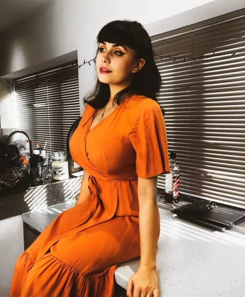 Orange dress  by RemotePhilosophy6