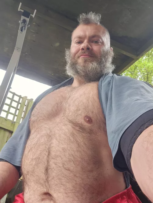 Rub daddy's stomach and chest!  by strongdickie2