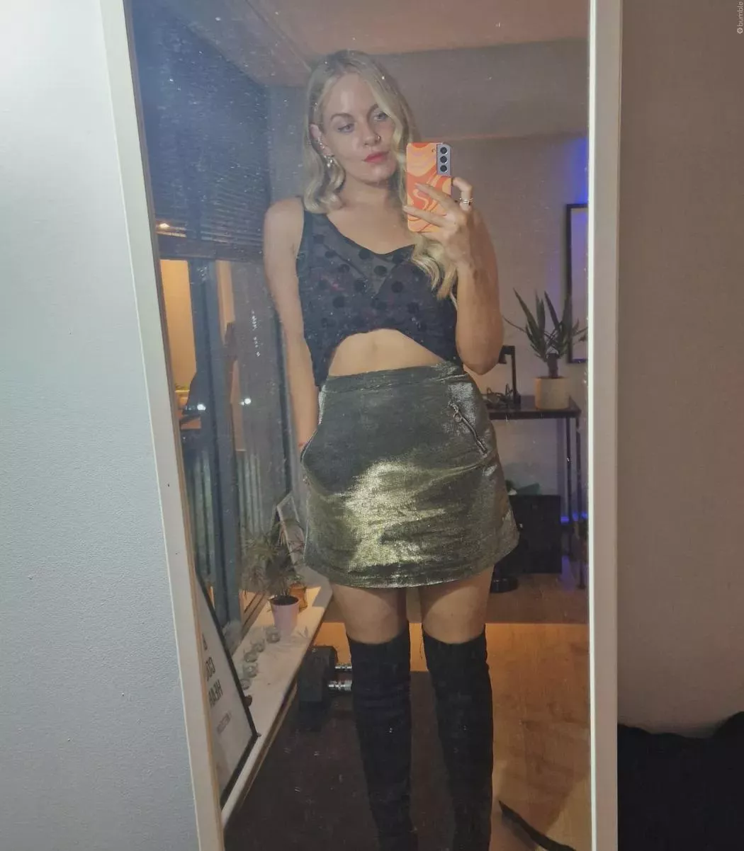 Sheer black polka dot top with a purple bra posted by Front-Butt