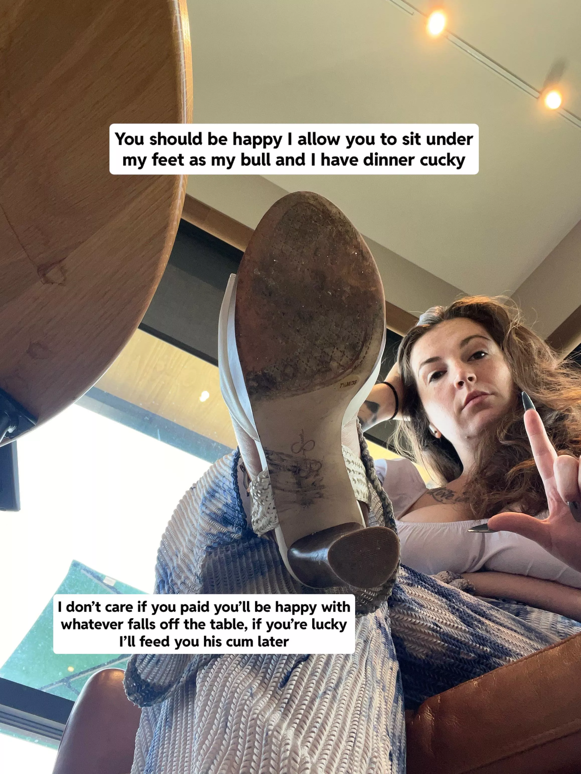 Sit there and be happy you’re even under there cucky  posted by mistressbrazda