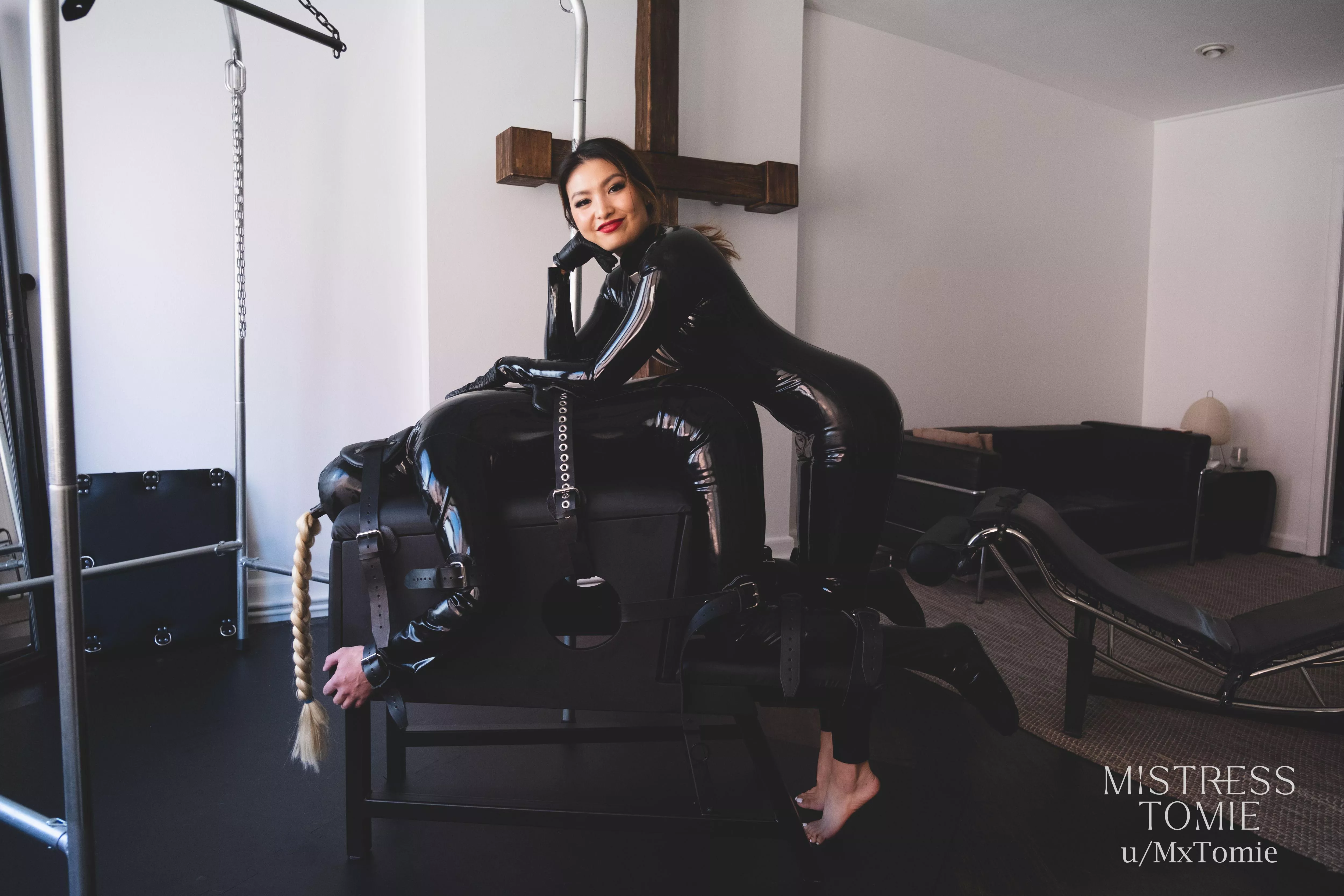 This is how I like my men, tied down and covered head to toe in latex. posted by mxtomie