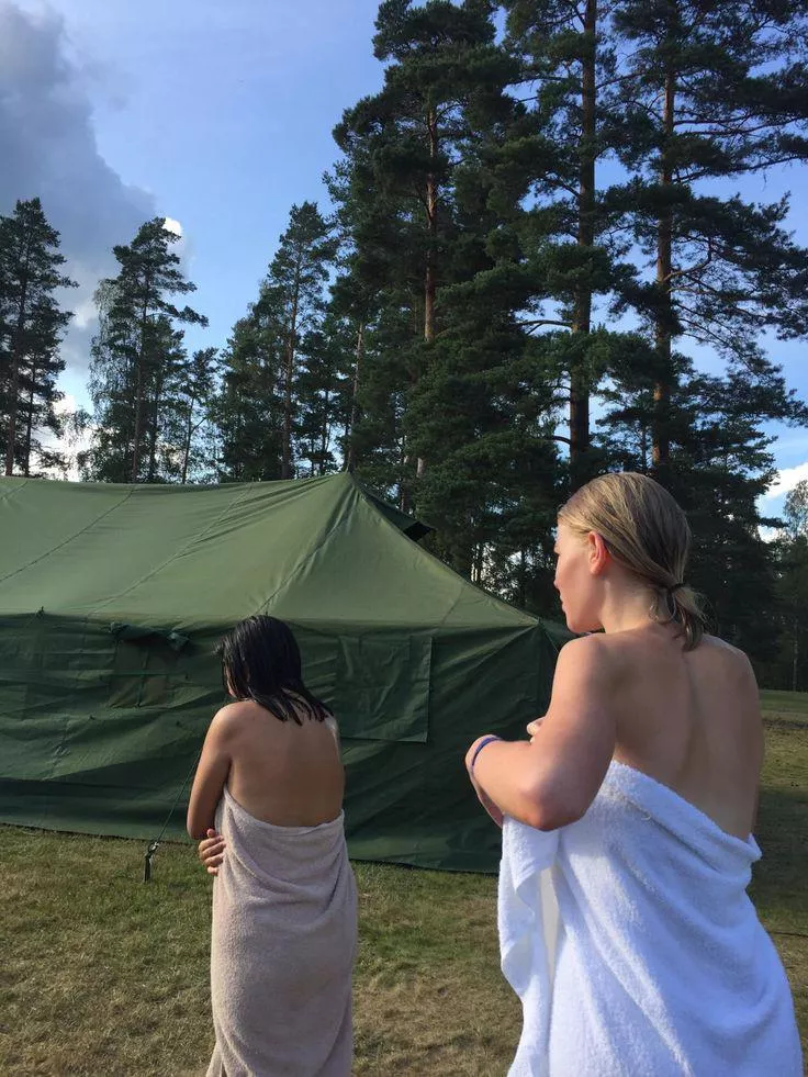 When your two girls ready to burn in tent. It's perfect threesome ig posted by starking49