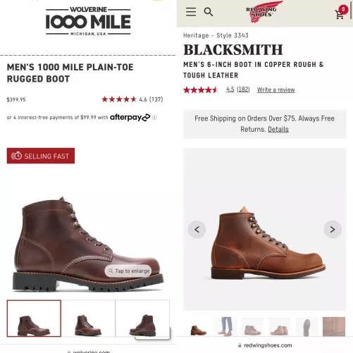 Wolverine 1000 Mile Plain Toe or Red Wing Blacksmith? by HappyOrwell