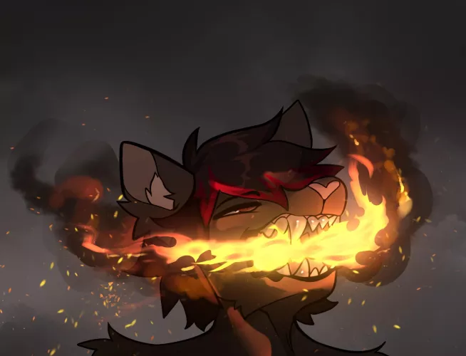 YCH flames piece finished (endyvang)  by endyvang