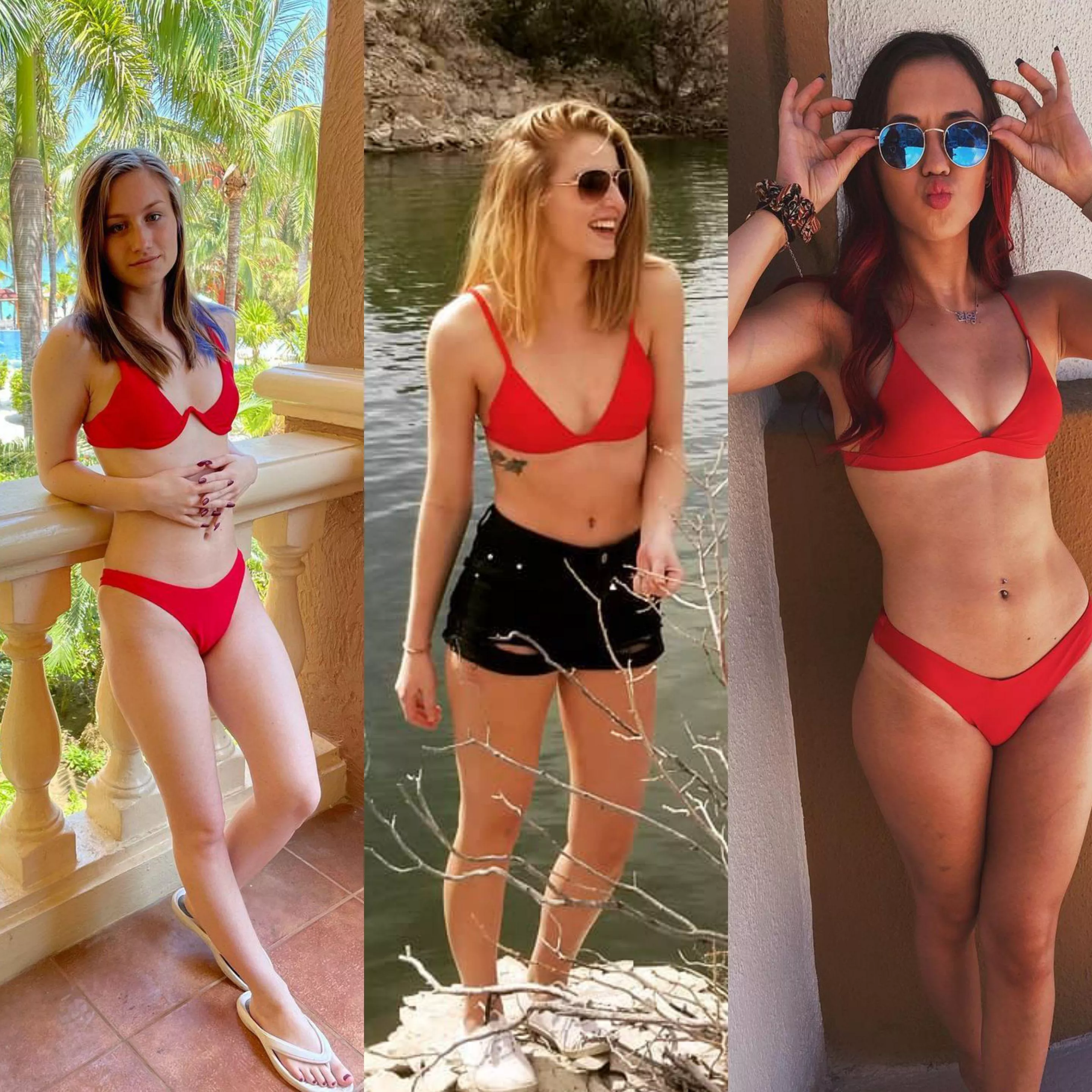 [3] Three red bikinis. Who does it best? Dms open 😈  posted by Huge-Customer-3210