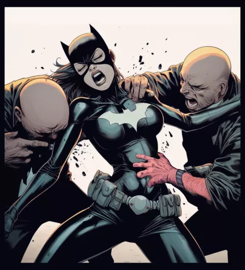 Batgirl in a hard time against thugs by Hagarb