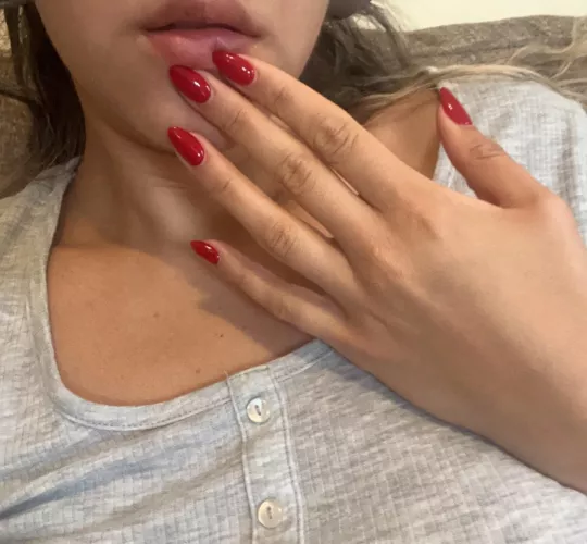 Can I touch you with my red nails?  by ripemangobaby