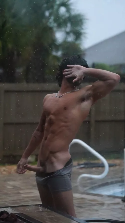 Fuck a shower, I wanna fuck you in the rain. 😈🌧️ by maskedboy06