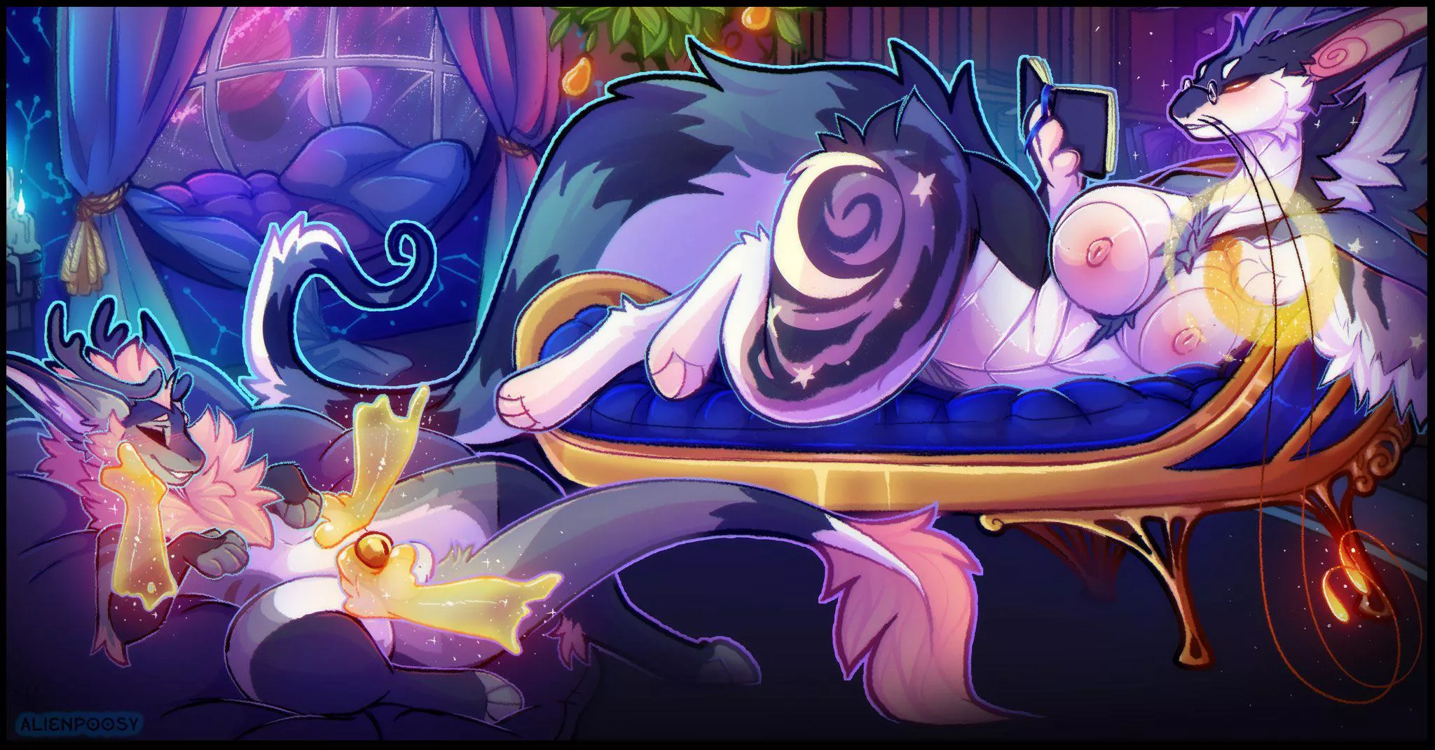 Keeping her pet entertained [MF] (Alienpoosy) posted by 5headedragon