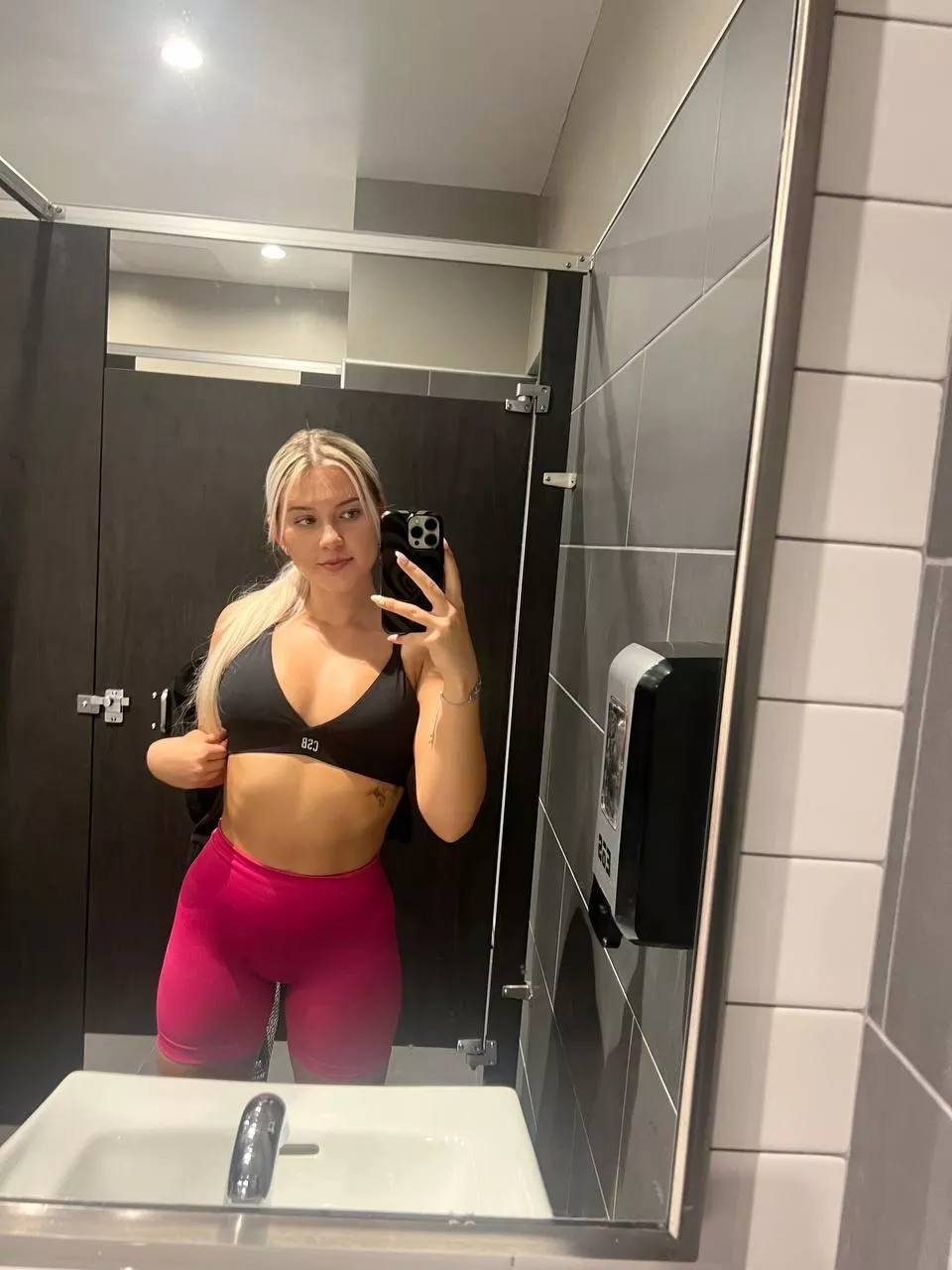 Let this sweaty blonde lead you to the stalls posted by sidmin