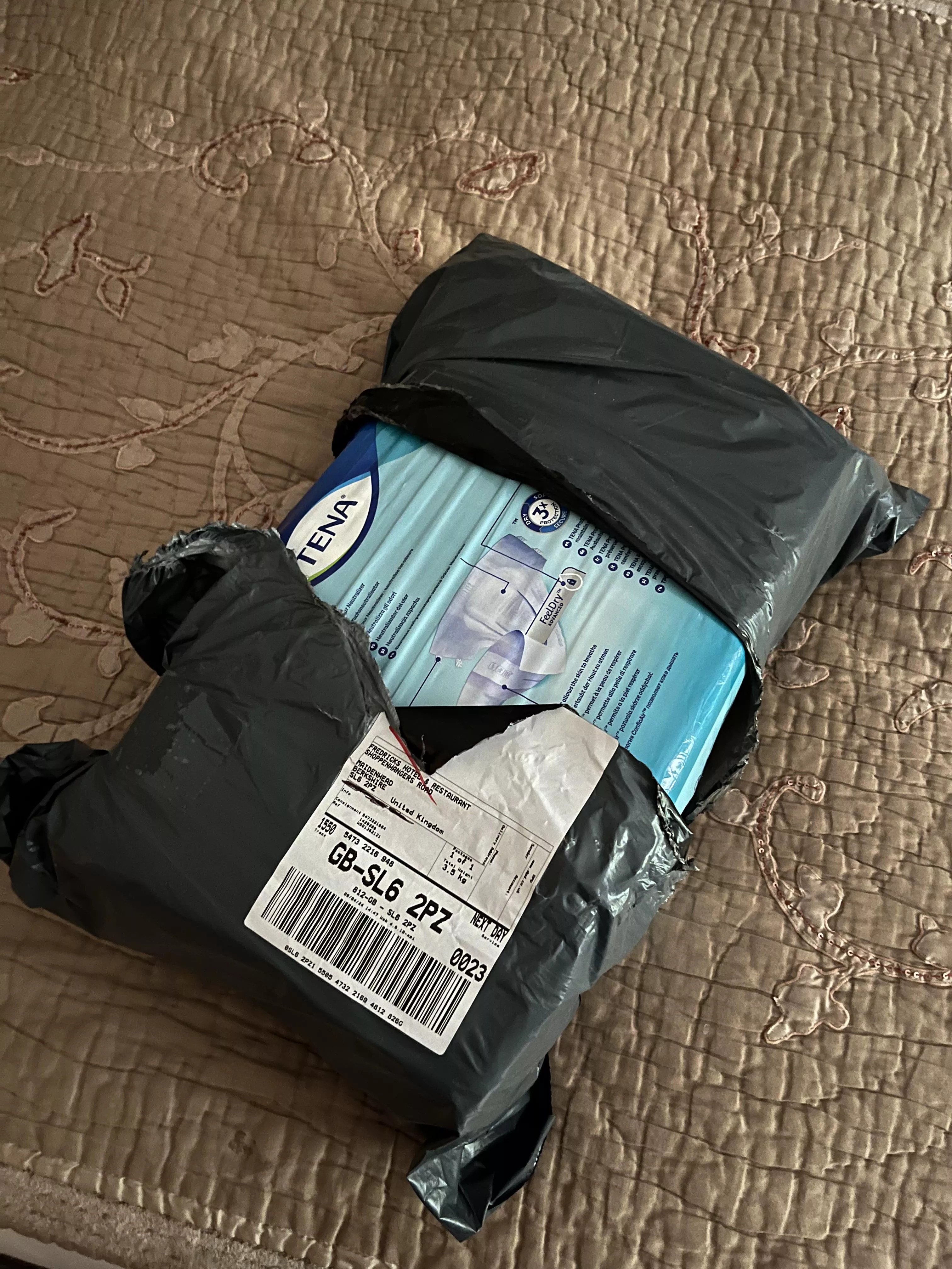 Package of nappy’s delivered to hotel while on a work trip posted by Revolutionary_Cap738