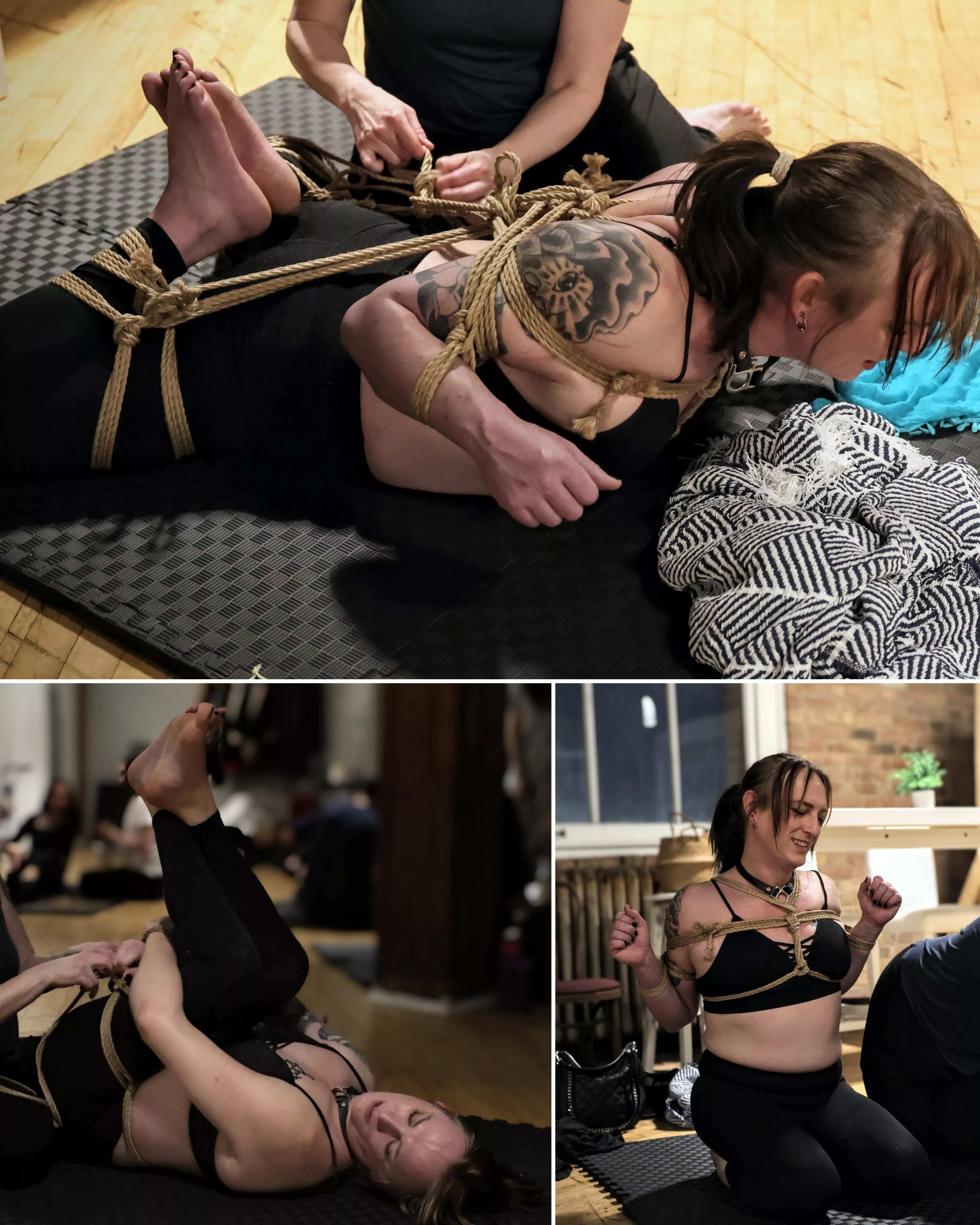 Practicing some Iconic Floor Bondage at a workshop with my gf/Dom/rigger. 🥰🏳️‍⚧️ posted by TeeTeeMarie83