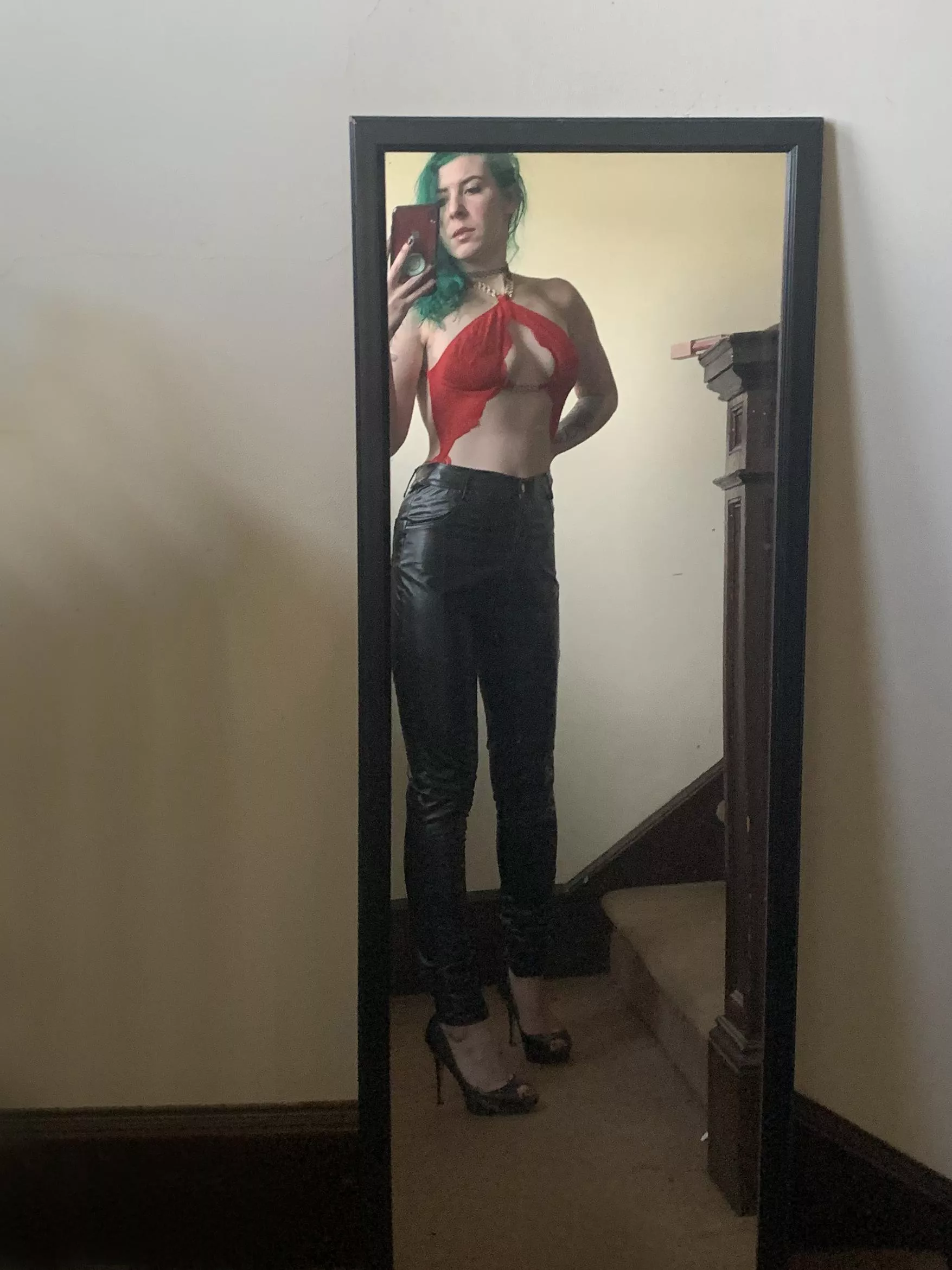 Red and leather posted by sirenskiss3