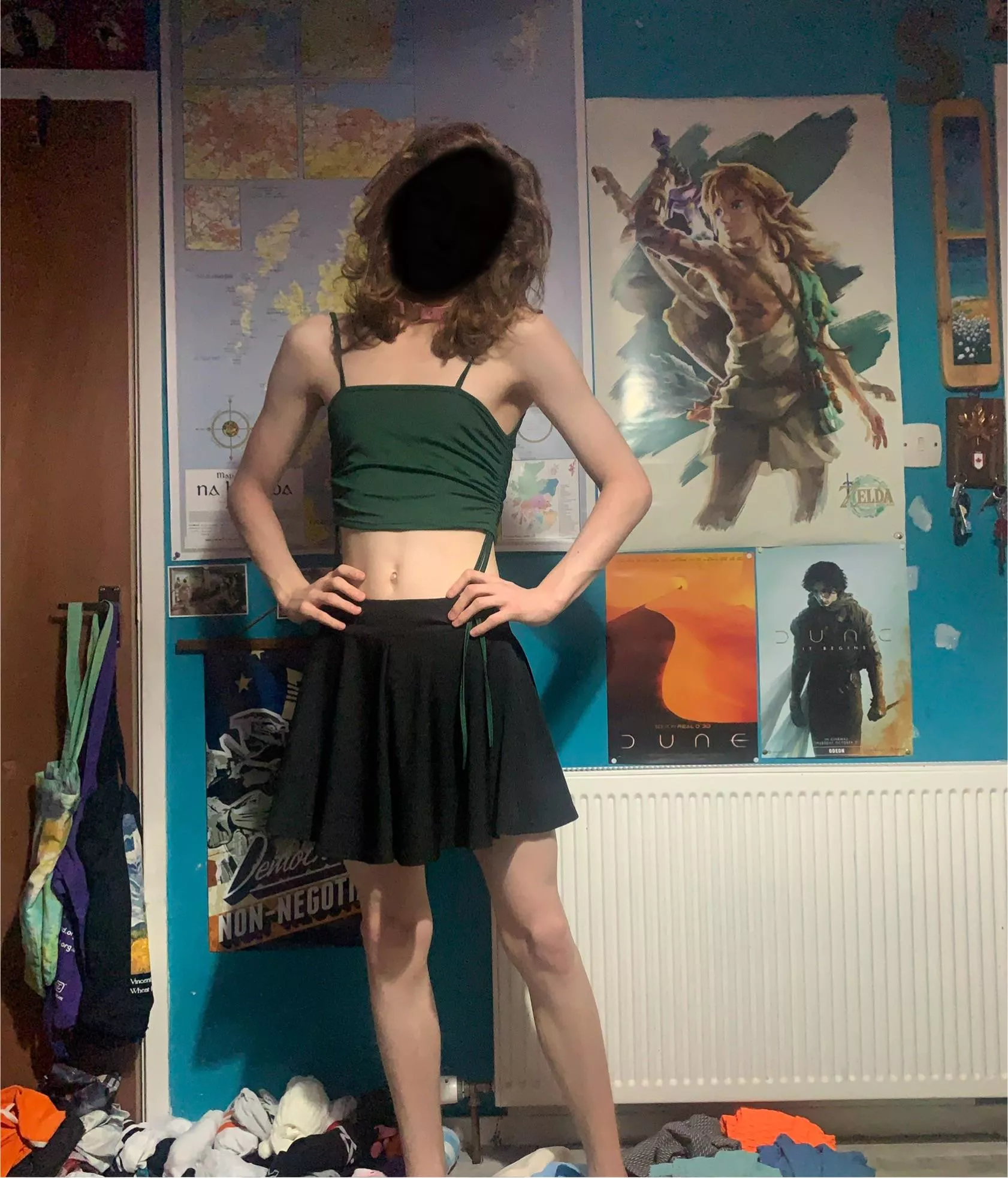 Skirt and cropped top posted by Any_Research_3359