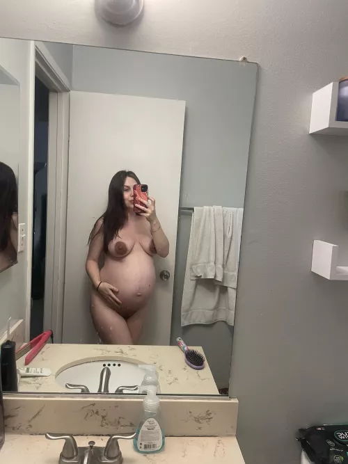 34 week pregnant body update 😘♥️ would anyone like to breed my fertile petite body after I pop this baby out? 🙈 by MimiMalo