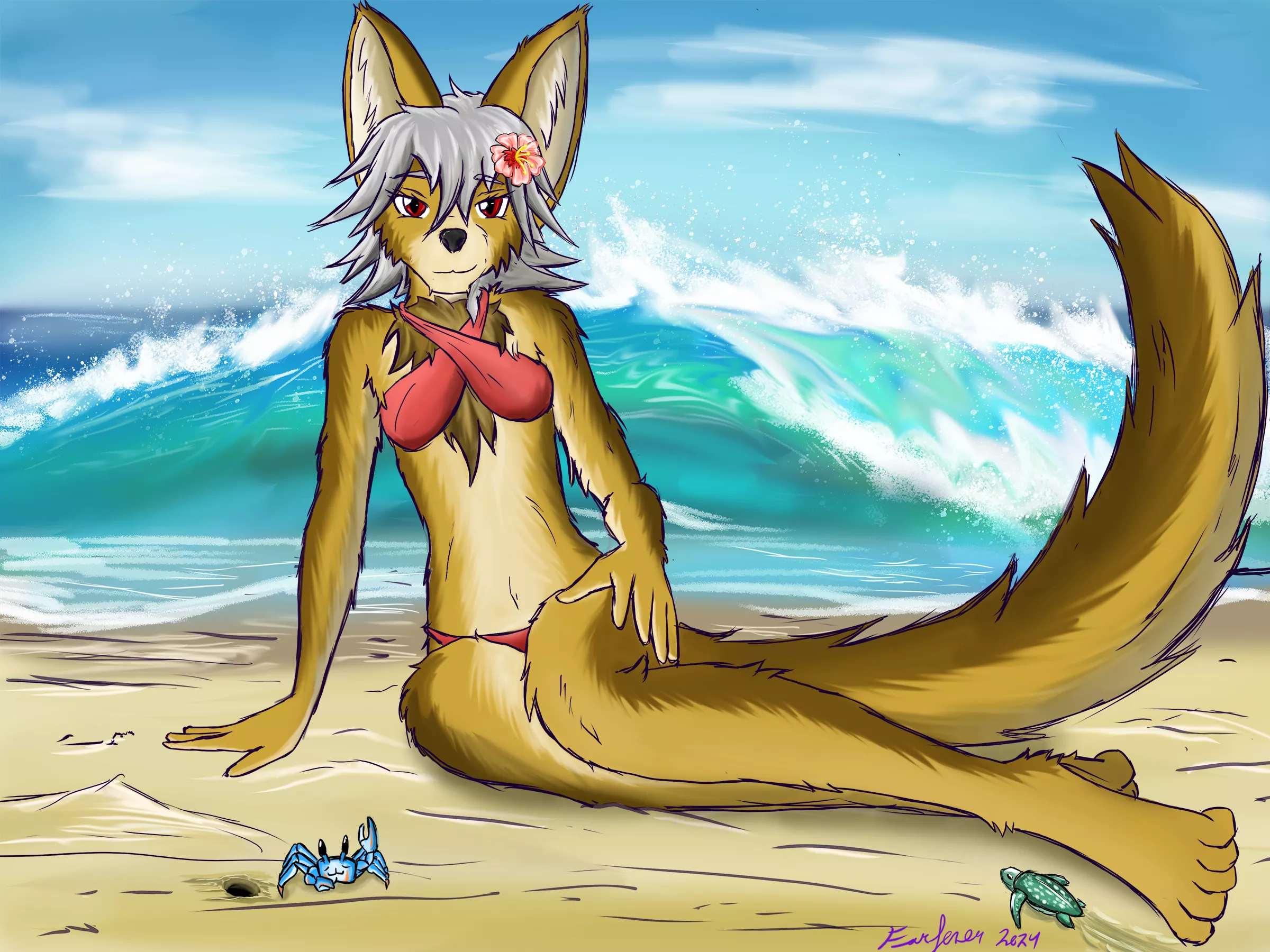 Azee visits the Beach (Art by me) posted by Farfener