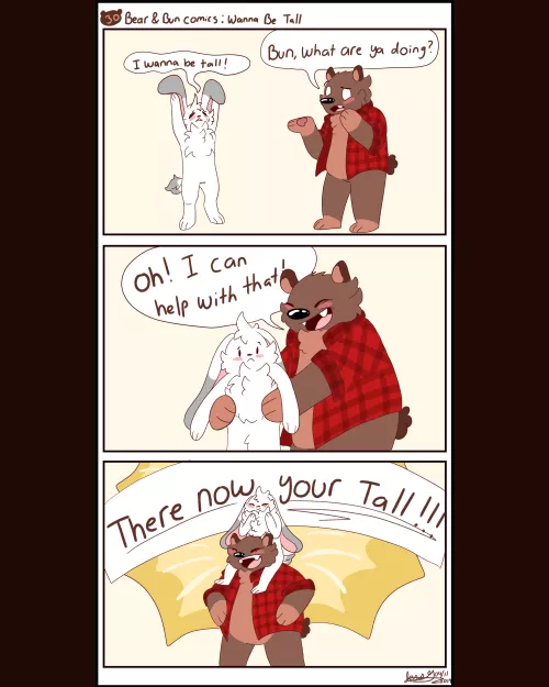 🐻🐰Bear & Bun Comic: Wanna Be Tall by JessTheChips
