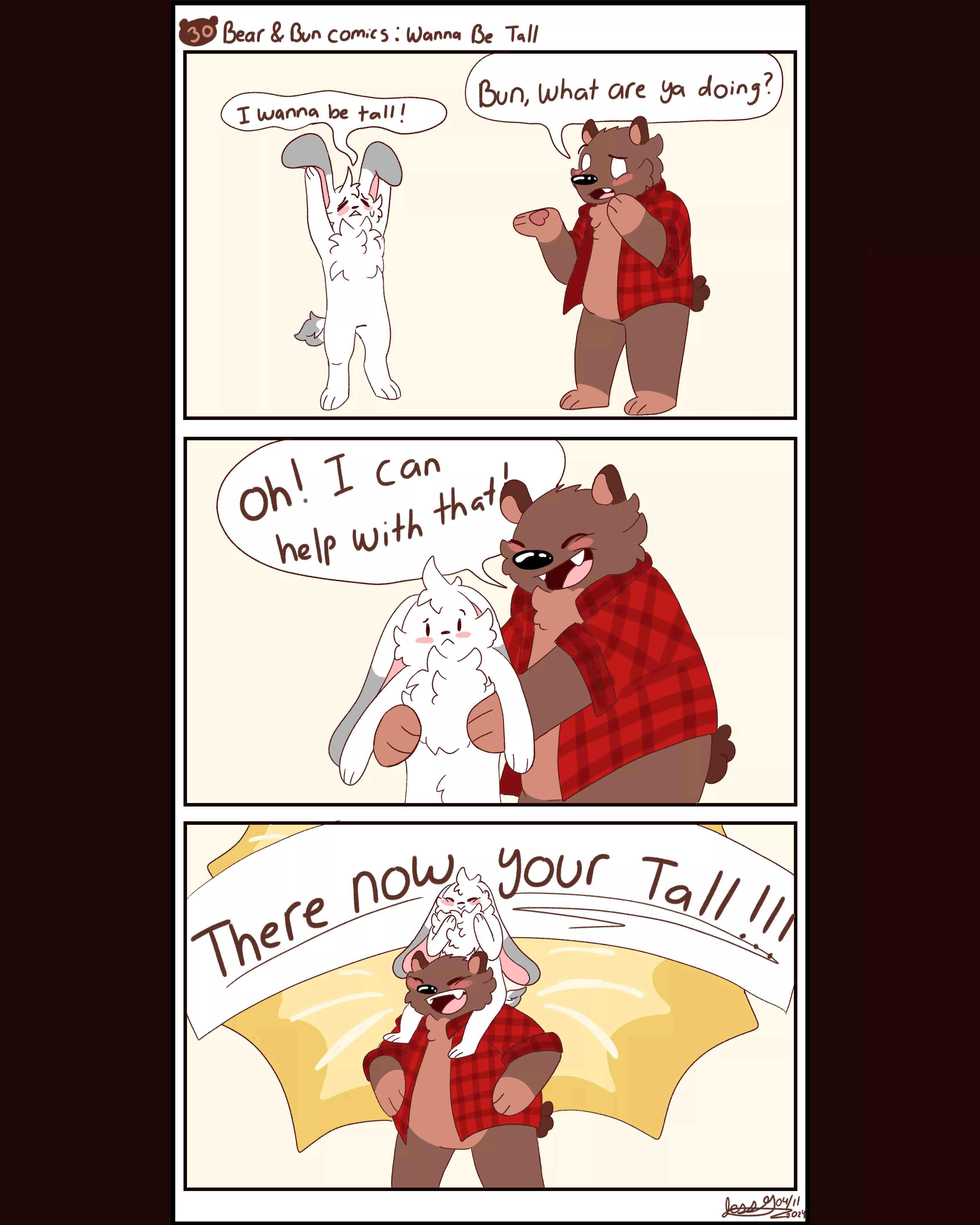 🐻🐰Bear & Bun Comic: Wanna Be Tall posted by JessTheChips