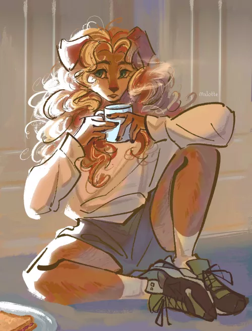 Good morning ☕️(art by me) by Kkoett