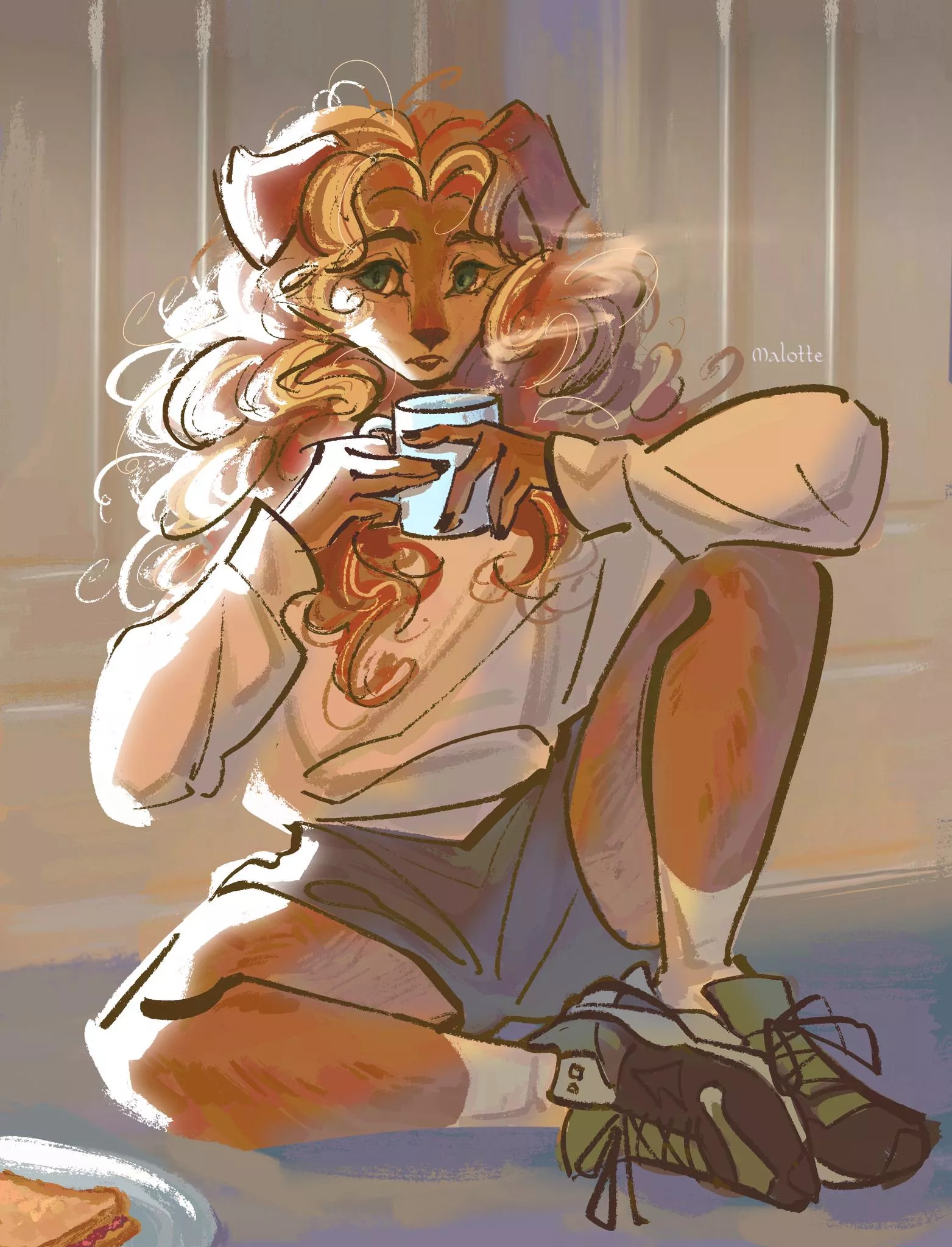 Good morning ☕️(art by me) posted by Kkoett