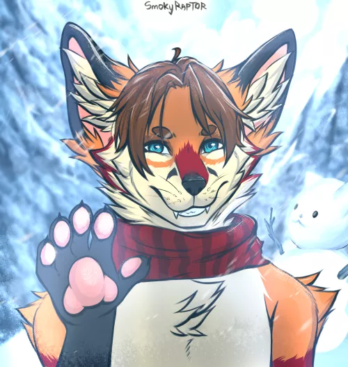 It's very cold but he's still happy to see you :D (art by me) by Ananihsu