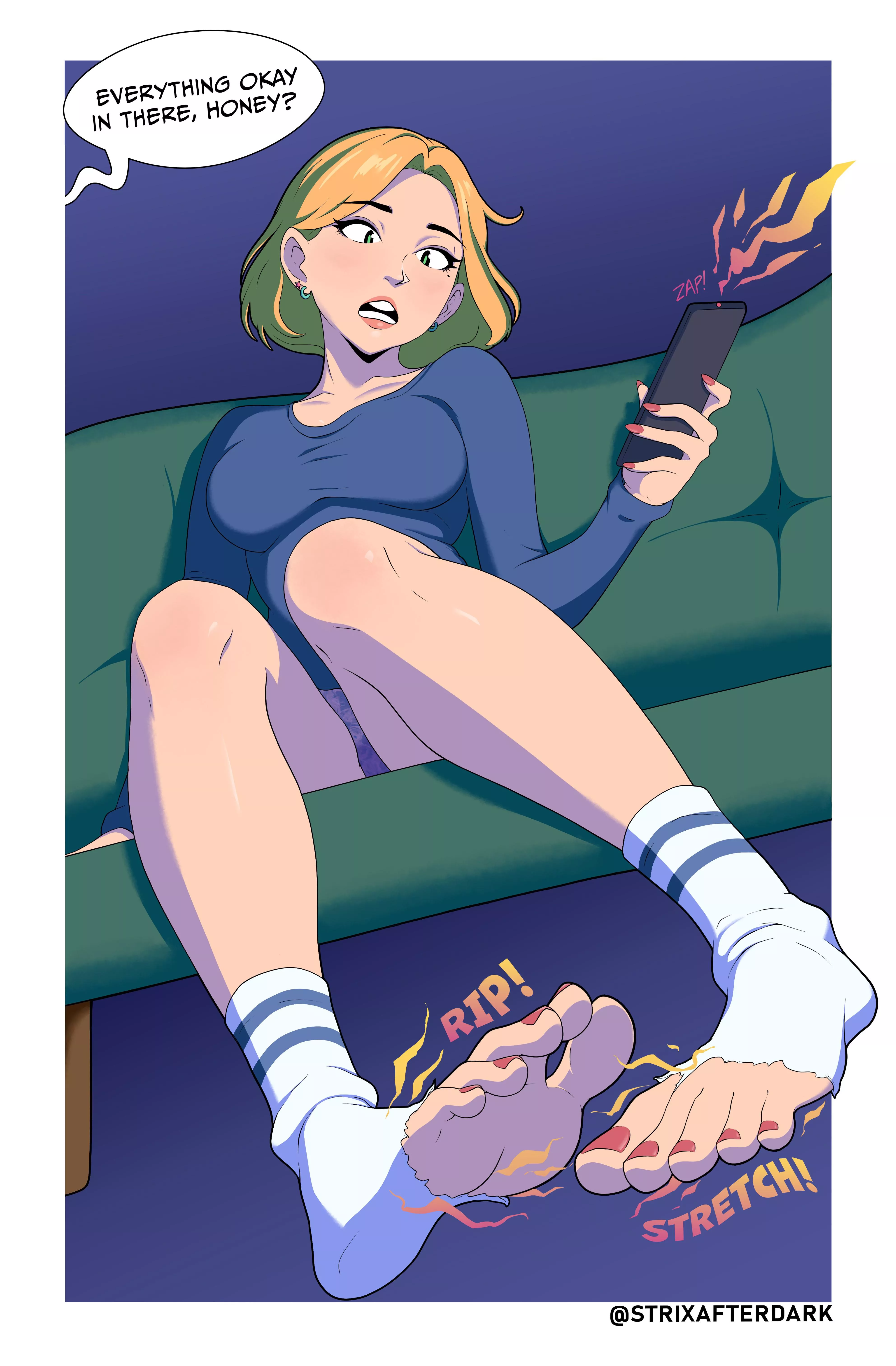 Movie Night Foot Growth (StrixAfterDark) [OC] posted by HypnoStrix