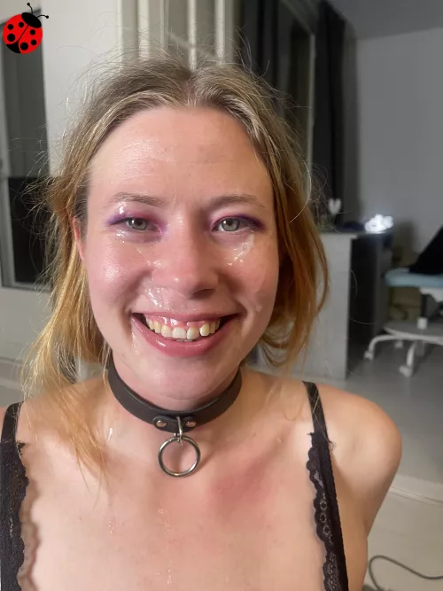 Smiling as I'm happy to wear cum on my face by EmilyTheLadybug