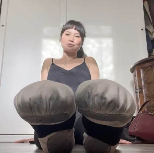 this is me after the long practice 😉 i bet you can handle my socks ❤️ by asianballetsoles