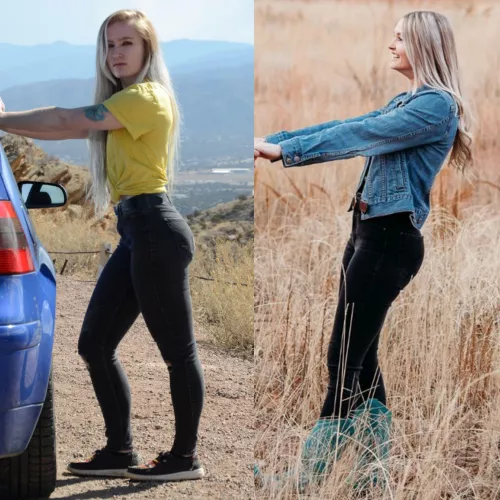 Tight Blondes and black jeans🤤 who is your favorite and why? Dms open to play 3 girls 3 options too😈 [2] by Huge-Customer-3210