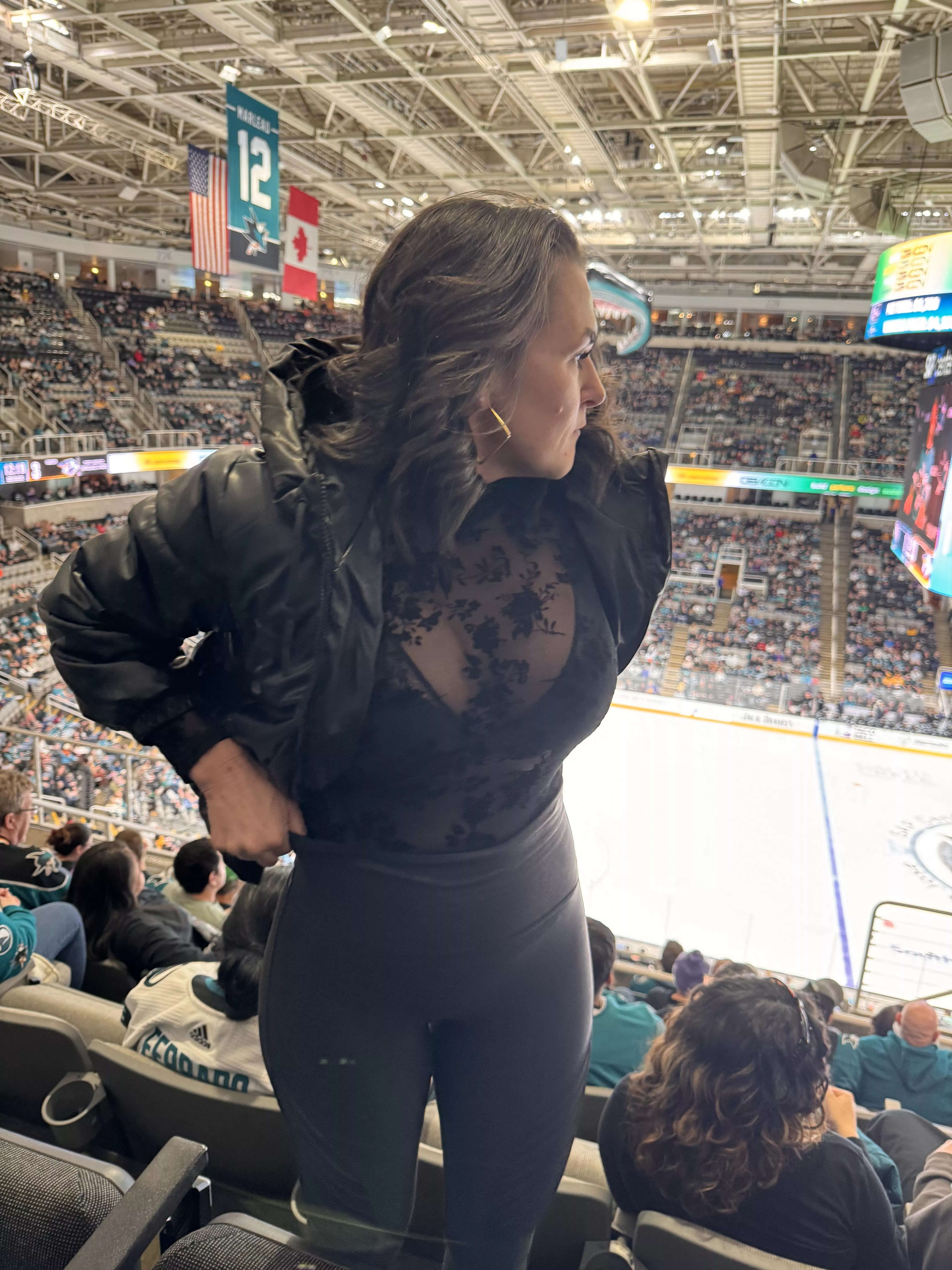 Wife turned hockey fan.  posted by hotmomnexxxtdoor