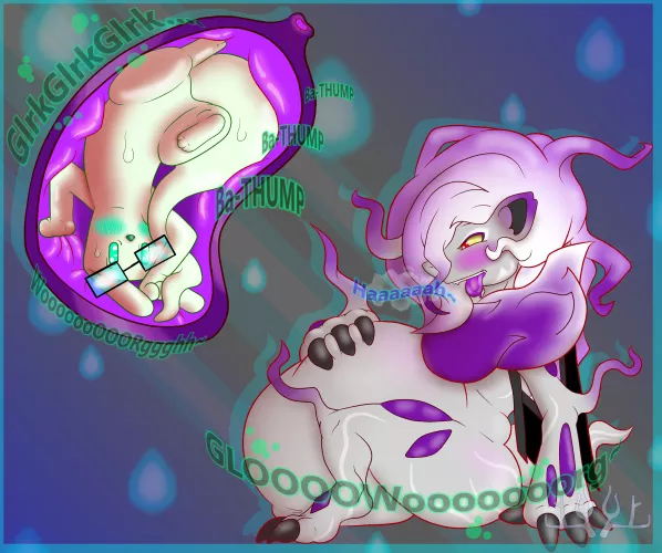 {Image} Hisuian Zoroarc find himself a slugcat snack~ (OC art by me, AtelierPhos) by DigitalFurryArtist