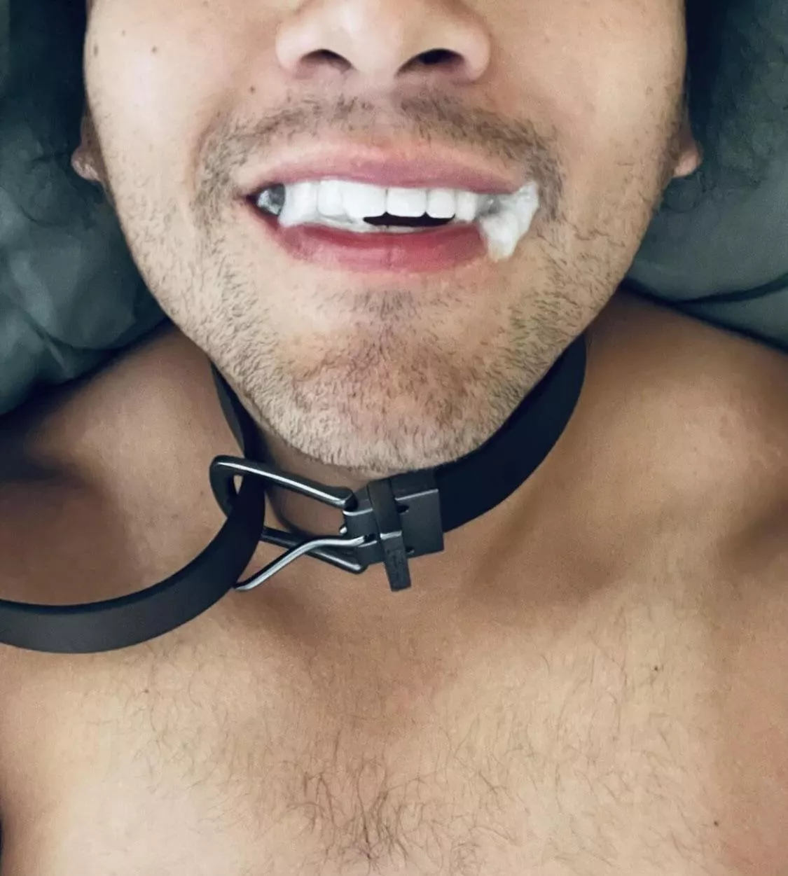 It’s not very “alpha” of me to smile after being choked and came on, is it? 🫢 posted by thatant-