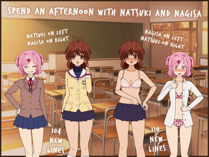Play strip poker with Natsuki and Nagisa on spnati.net! by Arndress