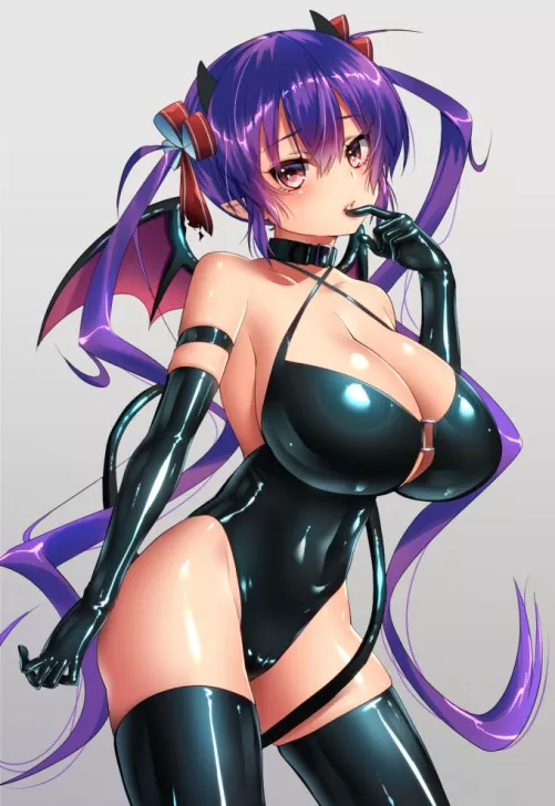Purple Haired Succubus (Keita on Pixiv) [Artist's OC] by TheDerpSpoon
