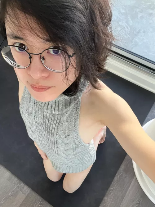 Smile :) This sweater bodysuit is a bit too short... by amberaetherNSFW