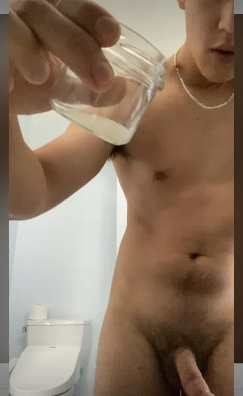 Someone on Reddit wanted me to cum in a glass and drink it lol by Trick-Ad7653