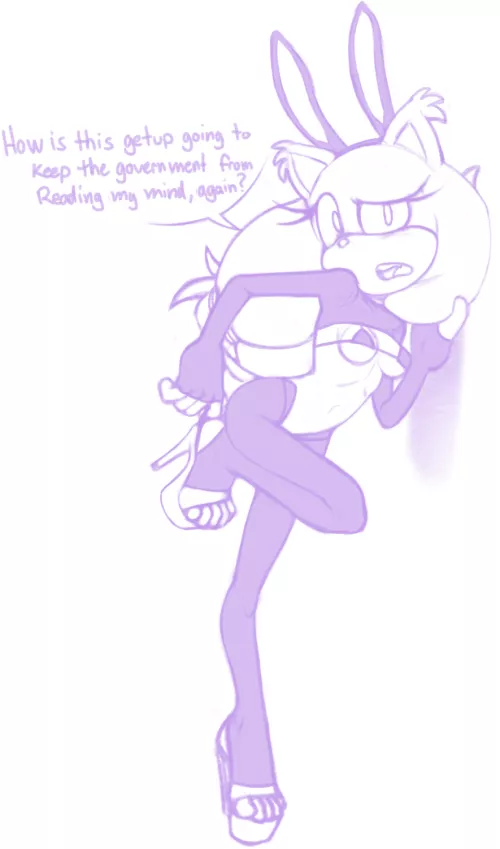 Sticks tricked into wearing a reverse bunny suit (Artist:MisplacedLines) by White-Whiskey