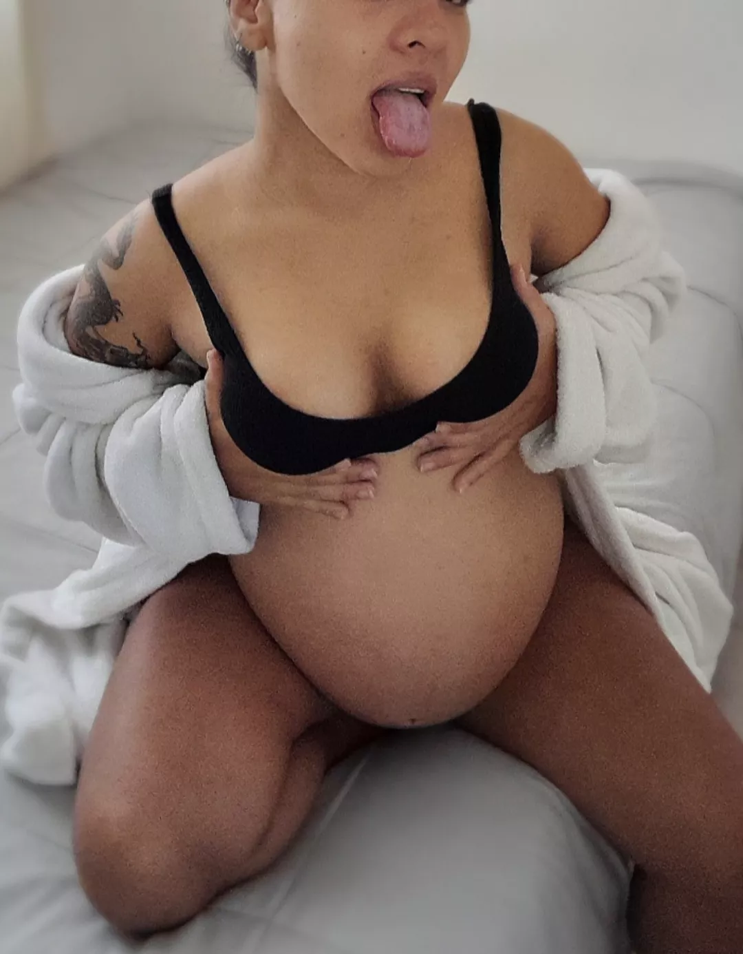 Would you fuck me if you had me in front of you?  Say yes if you want to receive my pregnant Latina nudes posted by LatorreMelina