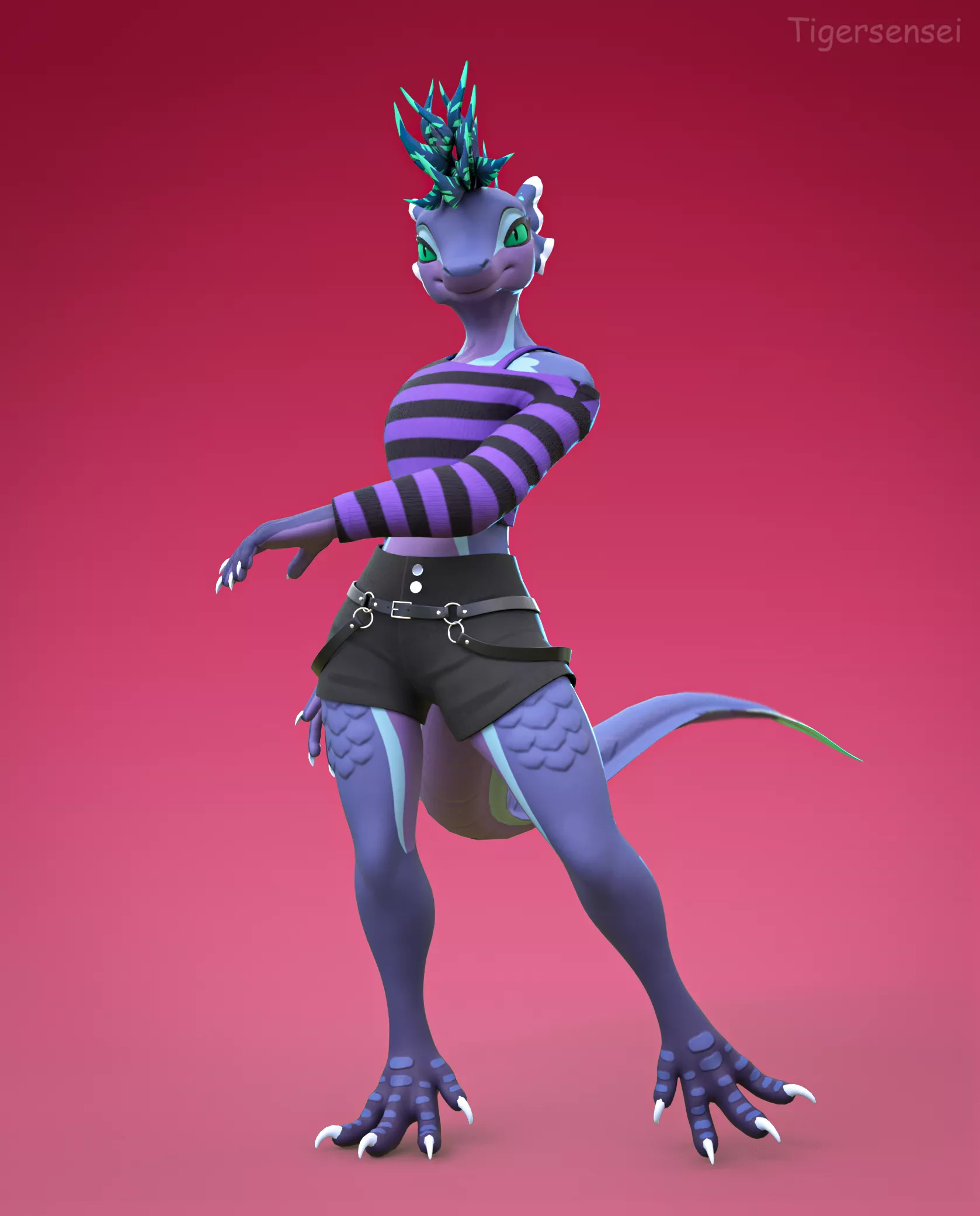 [3D] Posed character commission for VRChat. Done by me. Open for commissions! posted by tigersensei