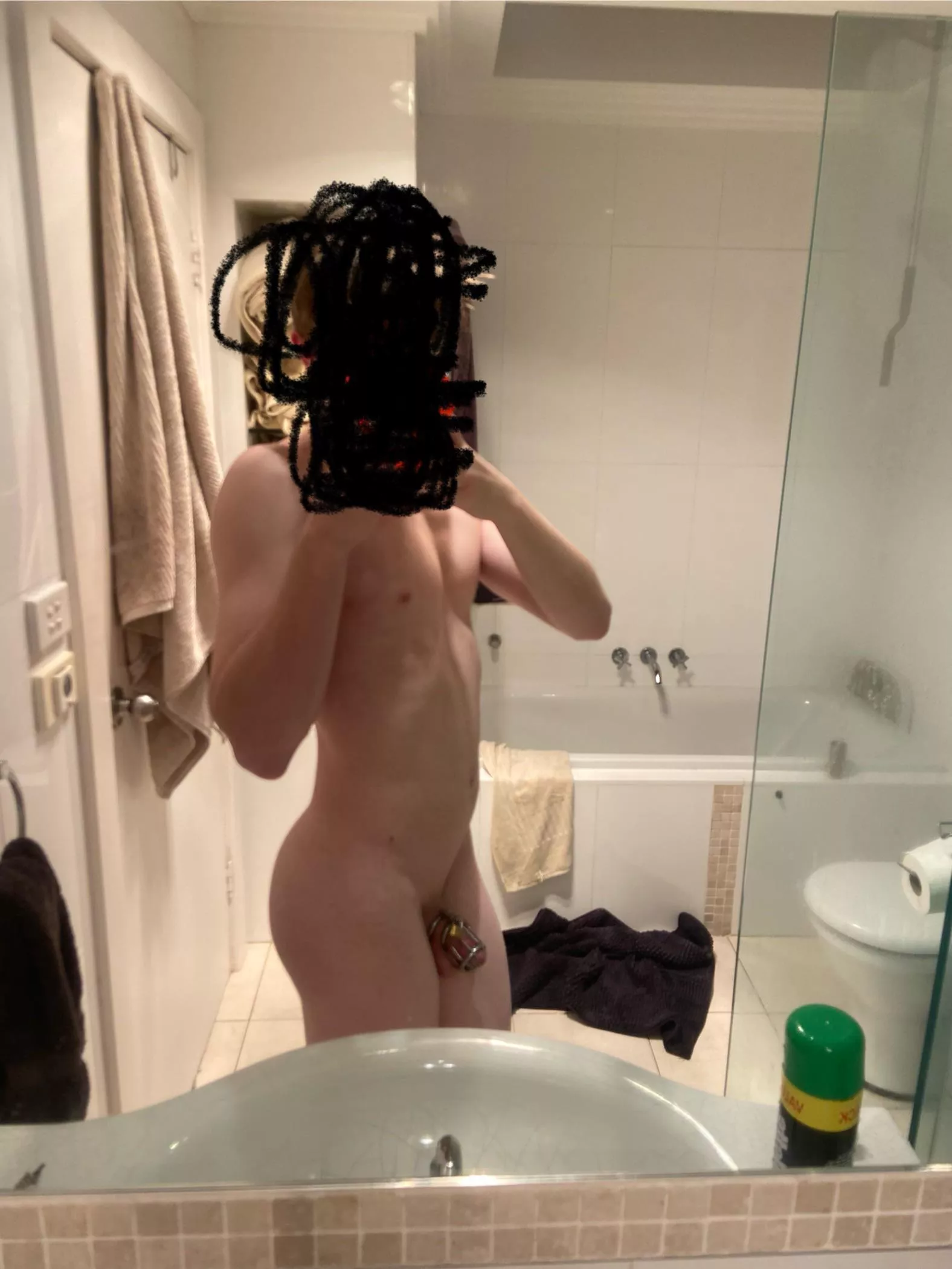Freshly shaved and caged! posted by celebsbitch