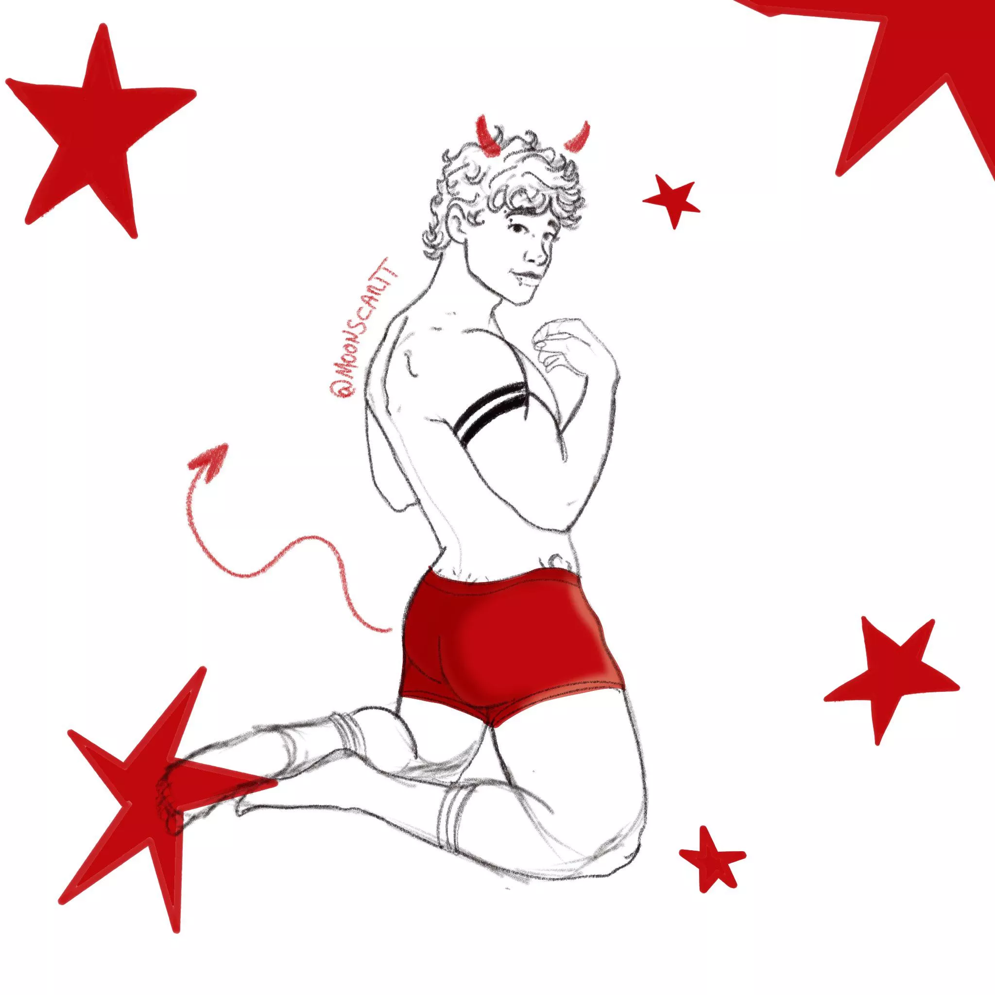 Hell boy art by me (@moonscartt) posted by belattrixx