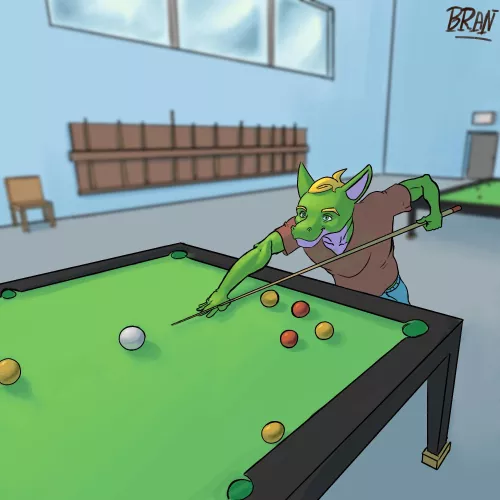 playing pool (art by me) by BranArts
