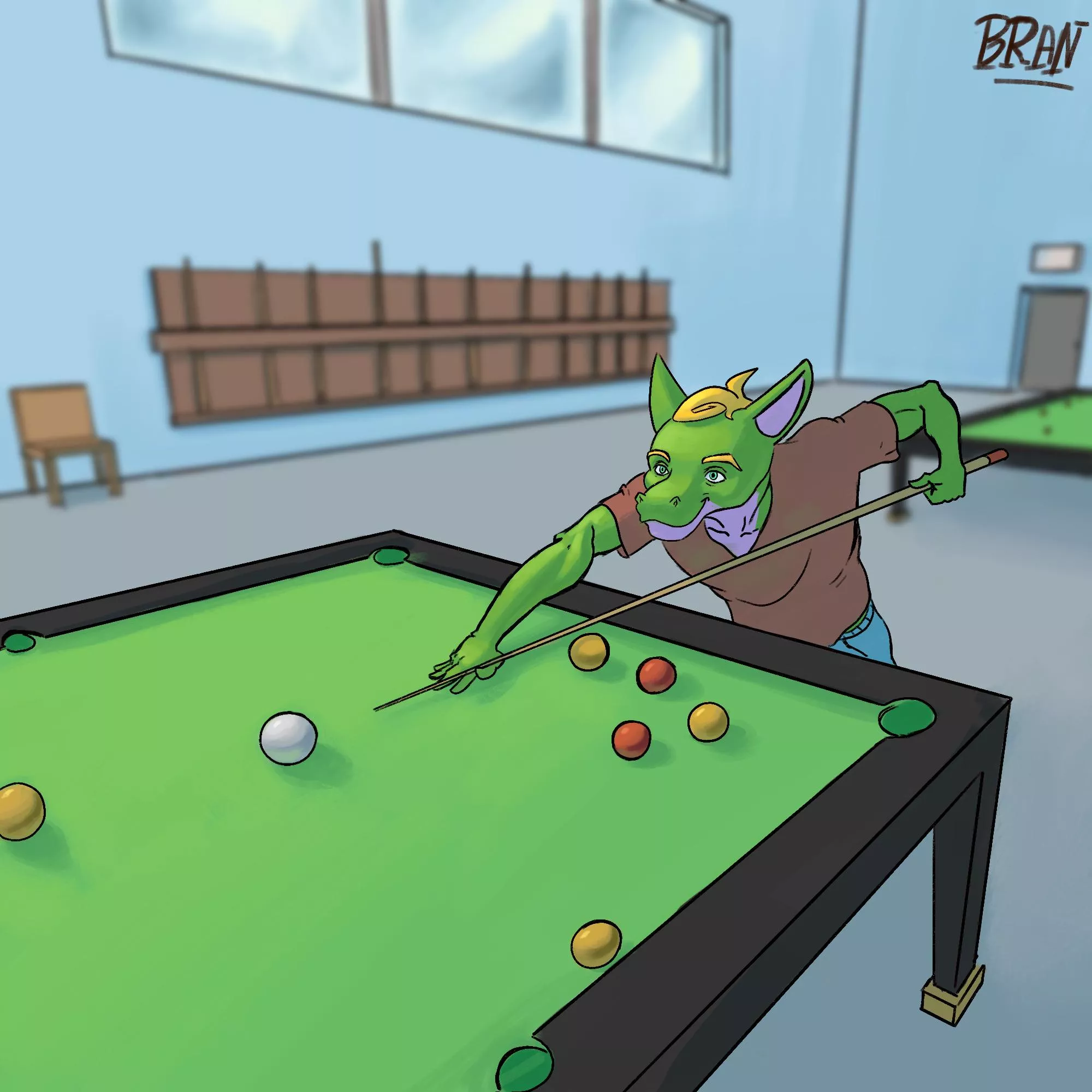playing pool (art by me) posted by BranArts