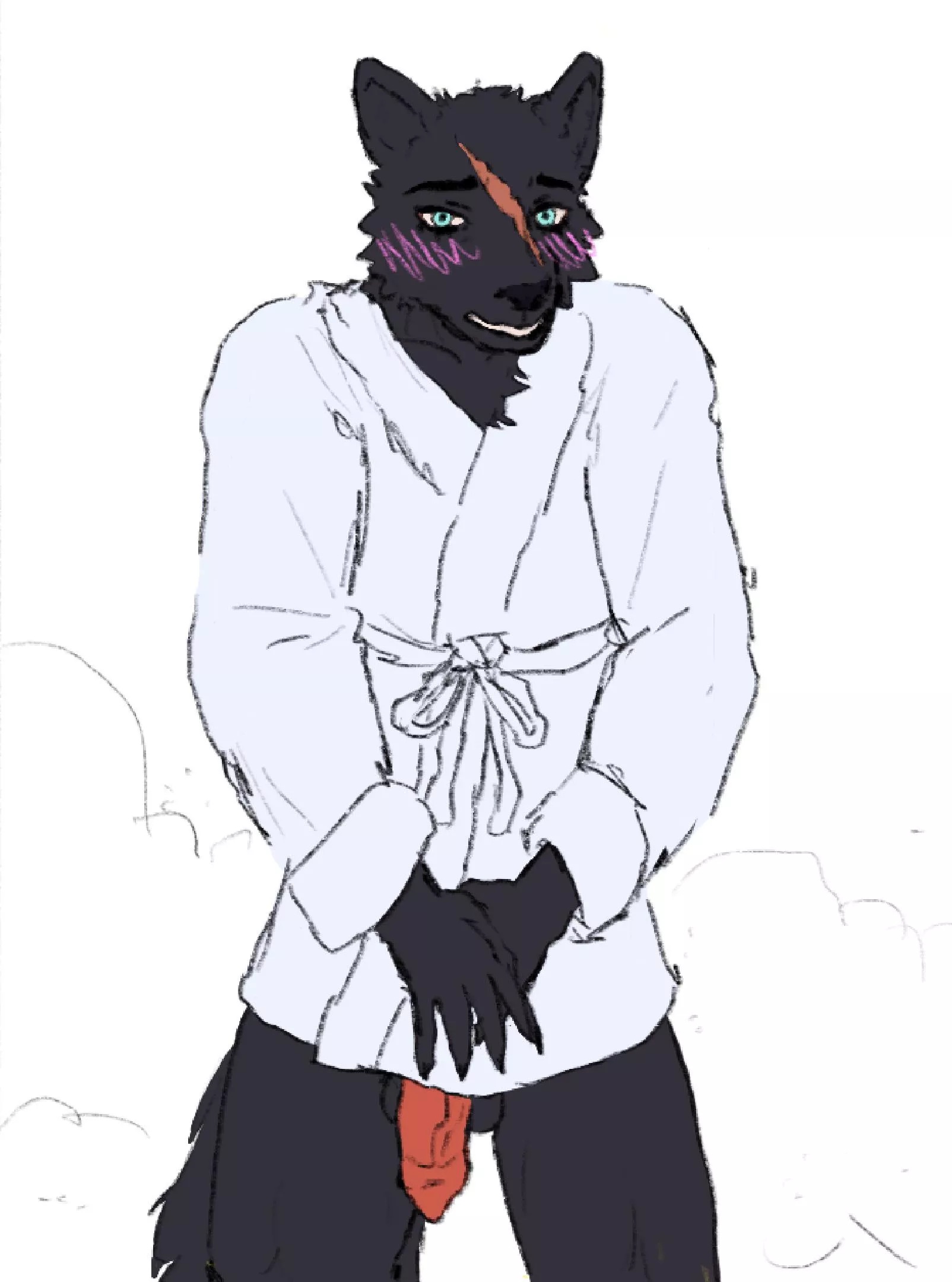 Seems like he needs a bigger bathrobe… (me) posted by ShyBird_