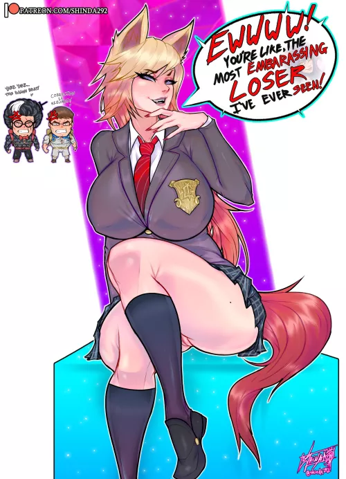 Smug Popular Girl Ahri teases you! [League of Legends] (Shinda292) by Shinda292