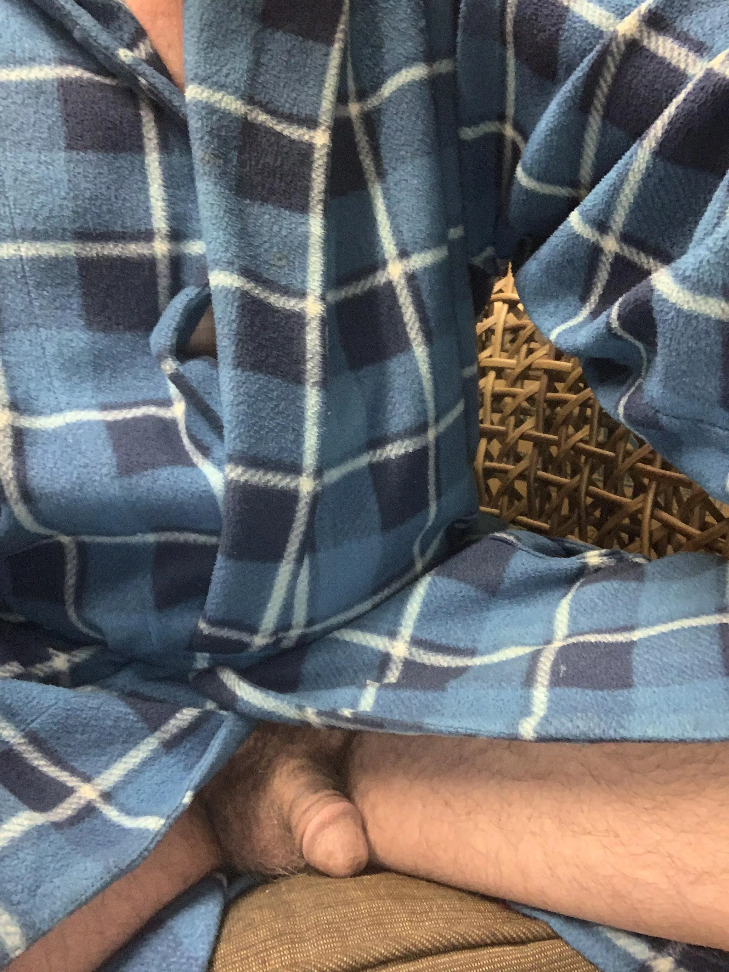 This robe never covers when I sit down. I hope you don’t mind. posted by lookn4bear